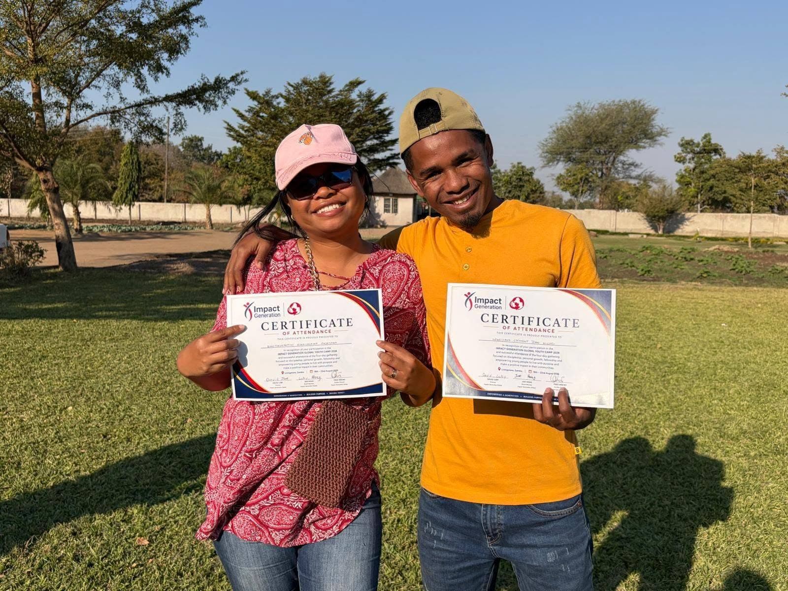 International guests with Youth Camp certificates